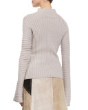 Ribbed Turtleneck Sweater, Quartz