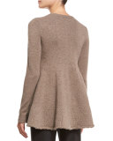 Cozy Crewneck Cardigan, Taupe