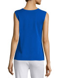 Scoop-Neck Knit Tank, True Blue