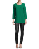 Ottoman Knit 3/4-Sleeve Tunic