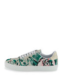 Westford Floral Low-Top Sneaker, Emerald Green