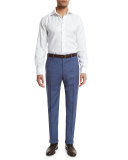 Parker End-On-End Flat Trousers, Navy