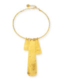 Gold-Dipped Hammered Medallion Necklace