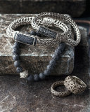 Men's Classic Chain Black Volcanic and Black Sapphire Bracelet