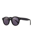 Leonard Round Sunglasses, Black
