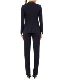 Francoise Cropped Straight-Leg Pants, Navy
