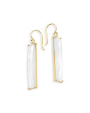 18K Polished Rock Candy Mother-of-Pearl Drop Earrings, White