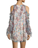 The Flowers in the Sun Floral Silk Dress, Multicolor