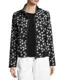 Bryant Palmetto-Print Crepe Bomber Jacket