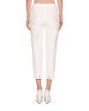 Audrey Slim-Leg Cropped Pants, White