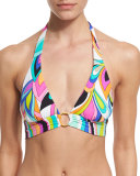 St. Tropez Ring-Front Halter Swim Top