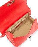 Shark Small Waxy Satchel Bag, Red