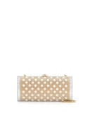 Gala Crystal Cylinder Clutch Bag, Champagne Multi