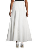 Belted Pleated Maxi Skirt, Ivory