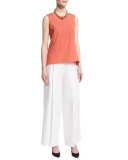 Malina Sleeveless Pleated-Back Blouse 