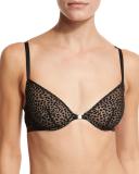 Ziegfeld Front-Close Underwire Bra, Black Burnout