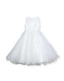 Sleeveless Satin & Tulle Special Occasion Dress, Size 2-14