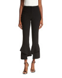 Crepe Spiral Pants, Black