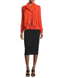 Fine Merino Stitch Bateau-Neck Sweater