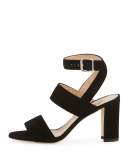 Khanstrap Suede Chunky-Heel Sandal