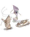 Seraphina Angel-Wing Sandal, Rose Gold/Silver