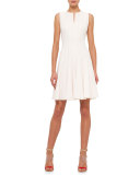Sleeveless Fit-&-Flare Dress, Off White