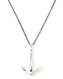 Anchor Pendant Necklace, Silver 