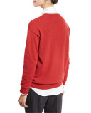 Monili-Tie Long-Sleeve Sweater, Poppy
