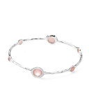 Stella Sterling Silver Bangle in Pink Mother-of-Pearl & Diamonds
