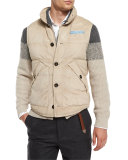 Button-Front Suede Vest