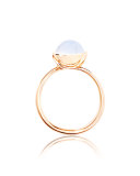 Bouton 8mm Rainbow Moonstone Cabochon Ring, Size 7/54