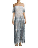 Comino Ombré Lace Maxi Coverup Dress, Blue