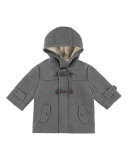 Hooded Toggle Trenchcoat, Gray, Size 3-24 Months