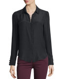 Silk Victorian Blouse, Noir