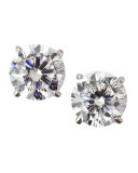 14k White Gold Cubic Zirconia Stud Earrings, 2.0 TCW