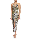 Weave of the Wild Long Printed Sarong Coverup