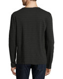 Space-Dyed Henley T-Shirt, Asphalt