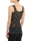 Cross-Dyed Lace Camisole, Black/Heather