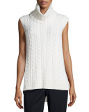 Cashmere Cable-Knit Sweater, Cloud