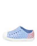 Jefferson Waterproof Glitter-Trim Low-Top Shoe, Purple/Pink, Youth