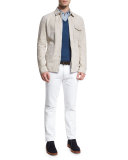 Five-Pocket Slim-Fit Jeans, White