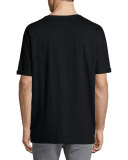 Cuffed-Sleeve Oversized Short-Sleeve Tee, Black