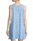 Anya Sleeveless A-Line Dress, Light Vintage Grid