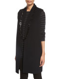 Brushed Wool Double-Face Vest, Black 