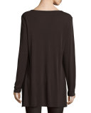 Silk Jersey Long-Sleeve Tunic