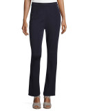 Mid-Rise Boot-Cut Pants, Navy