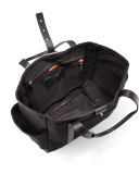 Leather-Trim Canvas Utility Tote Bag, Black