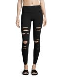 Ripped Warrior Performance Leggings, Black