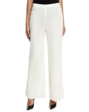 Washable Wide-Leg Pants, Cream 