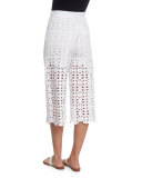 Dana Crocheted-Lace Cropped Pants